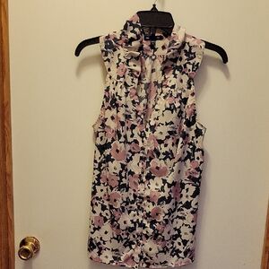 Gap Floral Sleeveless Blouse - Pink and Navy